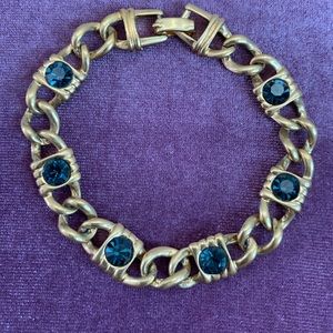 Blue Rhinestone Golden Bracelet
